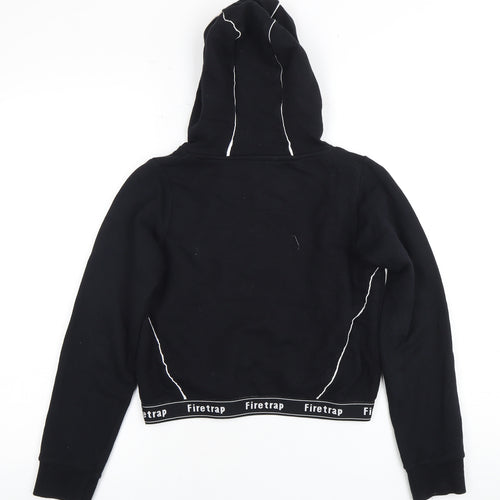 Firetrap Girls Black Pullover Hoodie 11-12 Years Logo Accent
