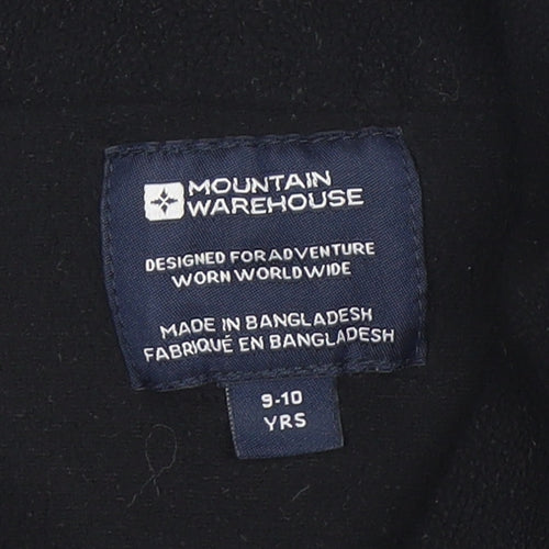 Mountain Warehouse Boys Black 1/2 Zip Fleece Jumper 9-10 Years