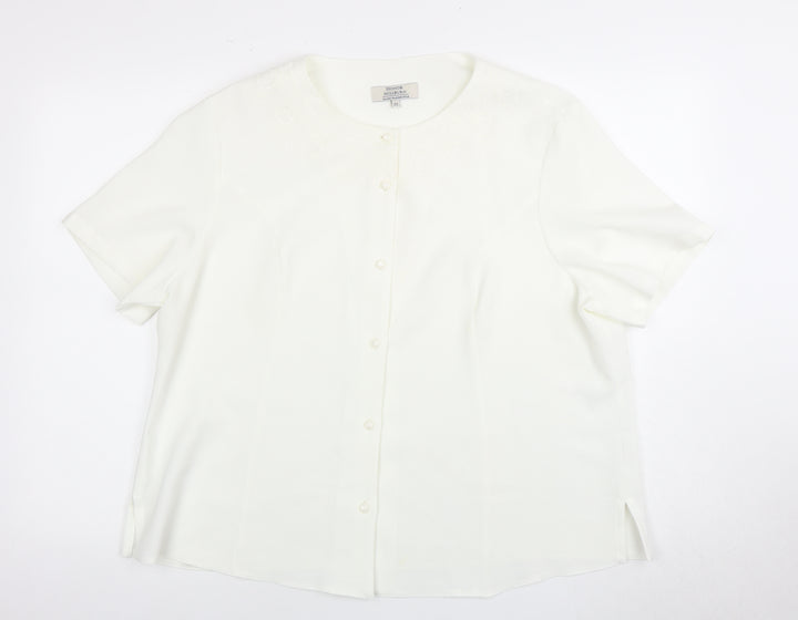 Honor Millburn Women's White Button-Up Top Size 22