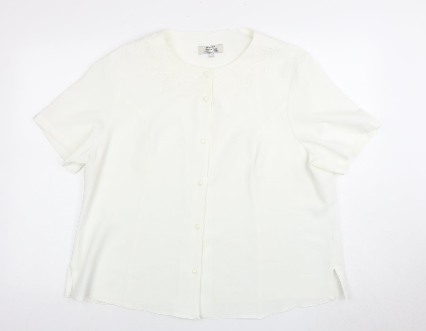 Honor Millburn Women's White Button-Up Top Size 22