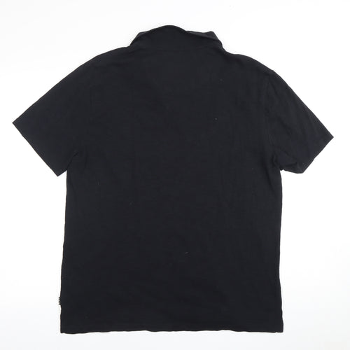DKNY Men's Black Polo, Large, Casual Short Sleeve
