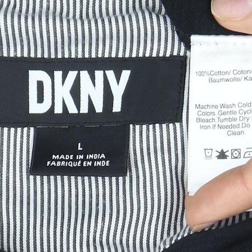 DKNY Men's Black Polo, Large, Casual Short Sleeve