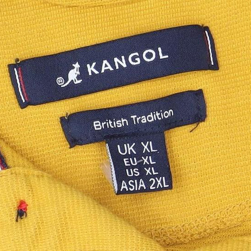 Kangol Men's XL Yellow Cotton Polo Shirt
