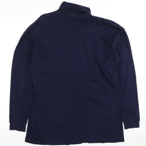 Hippo Women's Blue Cotton Polo Shirt M