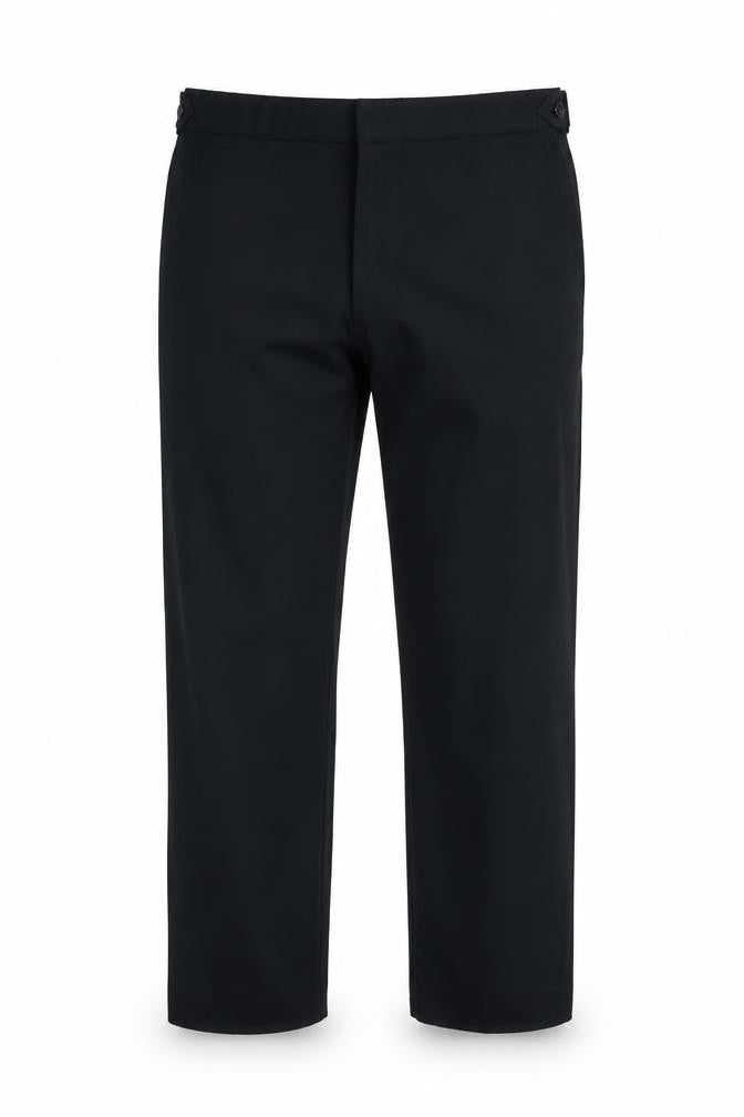 Front view of Moss Bros Men's Black Trousers, size 36, Business