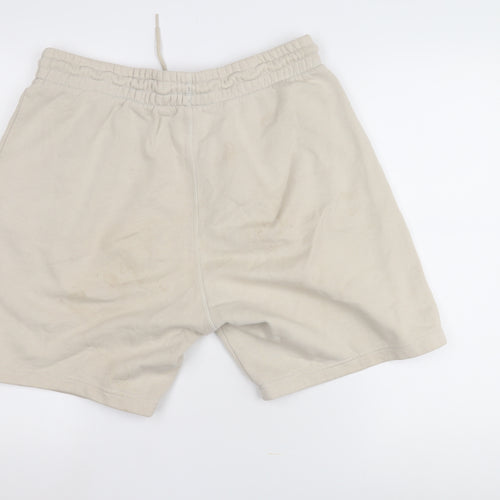 Reebok Men's Beige Sweat Shorts, Size L, Casual, Summer