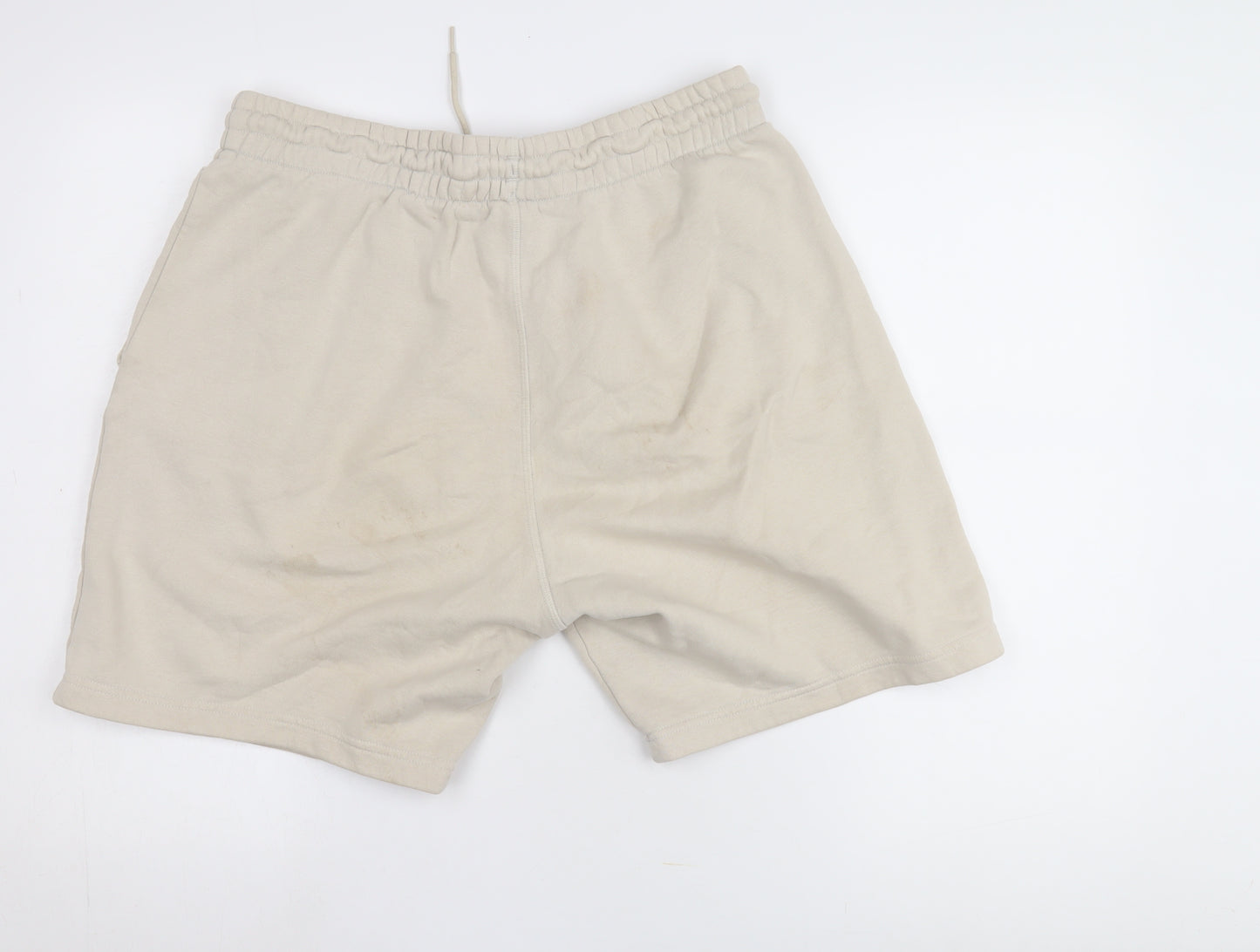 Reebok Men's Beige Sweat Shorts, Size L, Casual, Summer