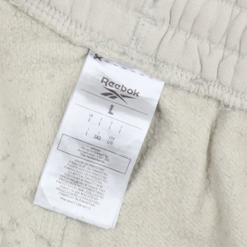 Reebok Men's Beige Sweat Shorts, Size L, Casual, Summer