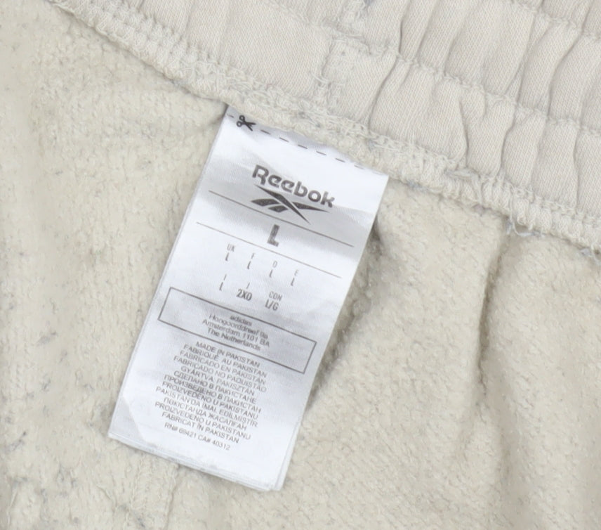 Reebok Men's Beige Sweat Shorts, Size L, Casual, Summer