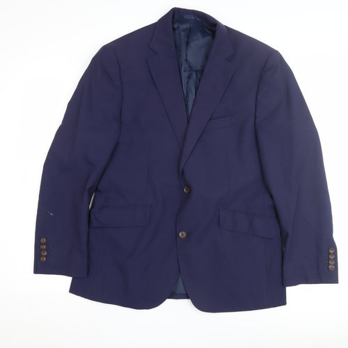 Llanfico Men's Blue Wool Blazer Size UK 40 Formal Jacket