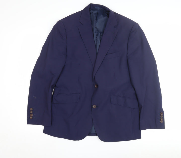 Llanfico Men's Blue Wool Blazer Size UK 40 Formal Jacket