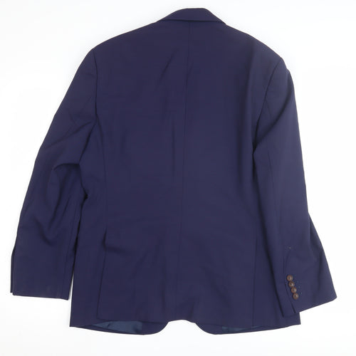 Llanfico Men's Blue Wool Blazer Size UK 40 Formal Jacket