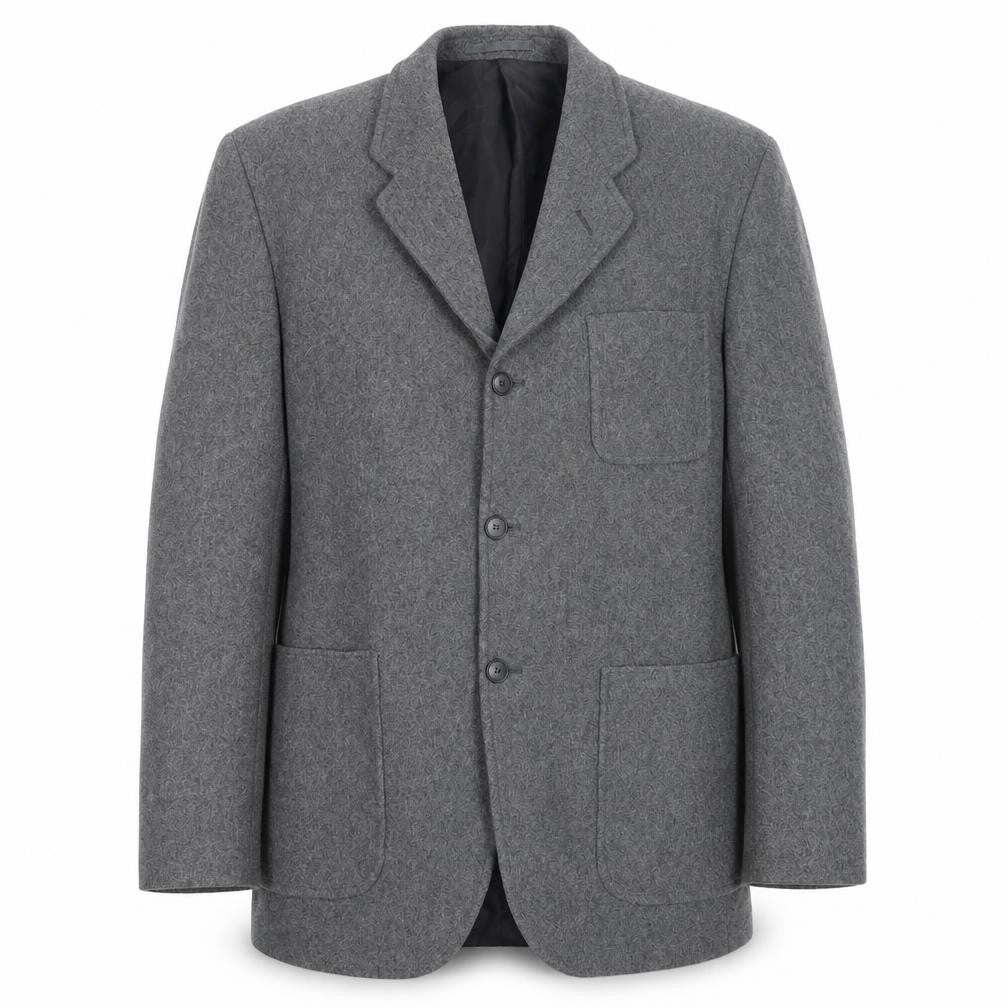 Front view of Quo Men's Grey Wool Blazer, size 40, Formal Wear