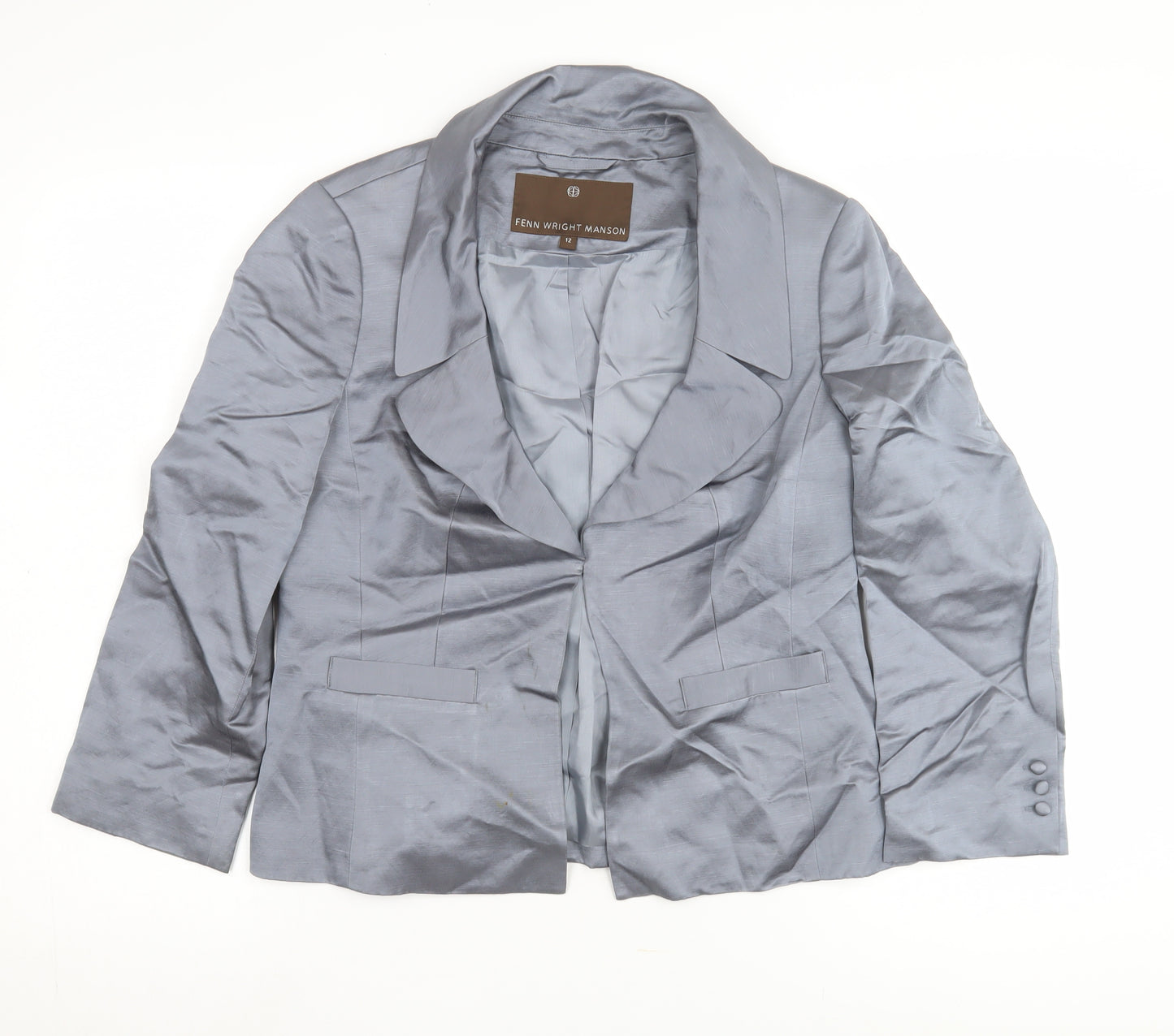 Fenn Wright Manson Women's Grey Button Blazer Size 12
