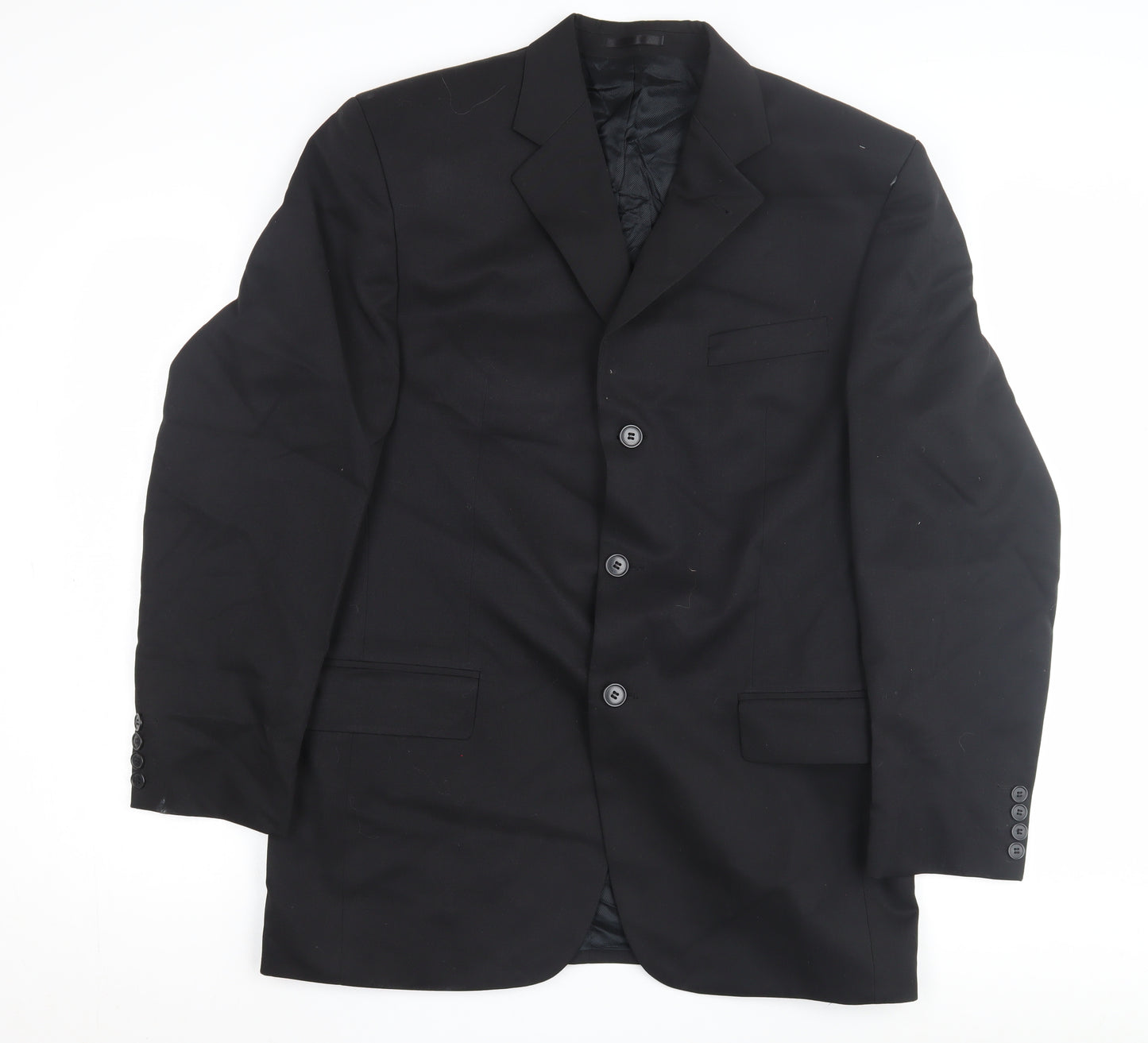 Moss Bros Men's Black Wool Blazer, Size 40R, Formal