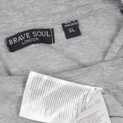 Brave Soul Men's Grey XL Pullover Hoodie