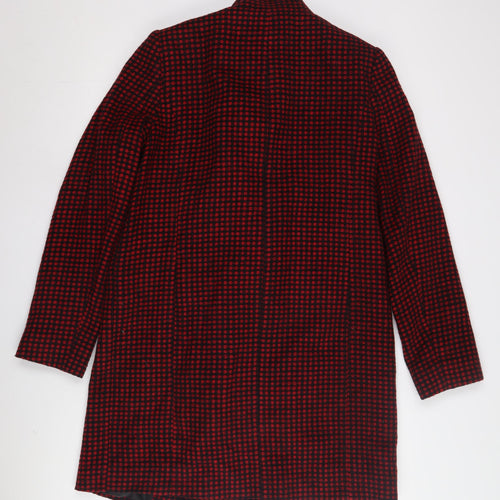 Debenhams Women's Red Checked Pea Coat Size 10