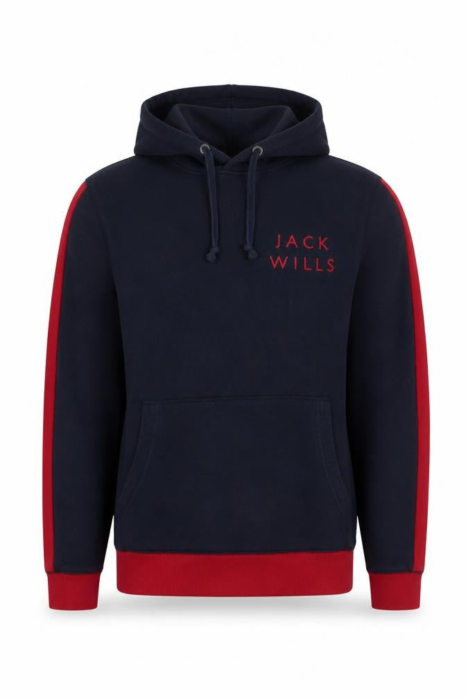 Front view of Jack Wills Men's Blue Hoodie XS Pullover Style