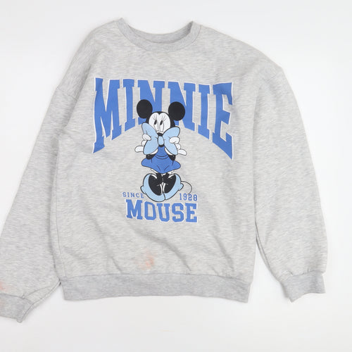 George Girls Grey Minnie Mouse Sweatshirt, 12-13 Years