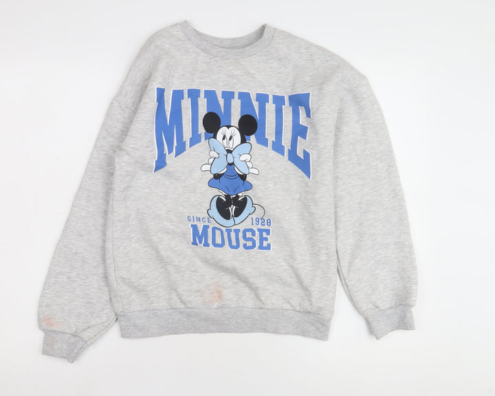 George Girls Grey Minnie Mouse Sweatshirt, 12-13 Years