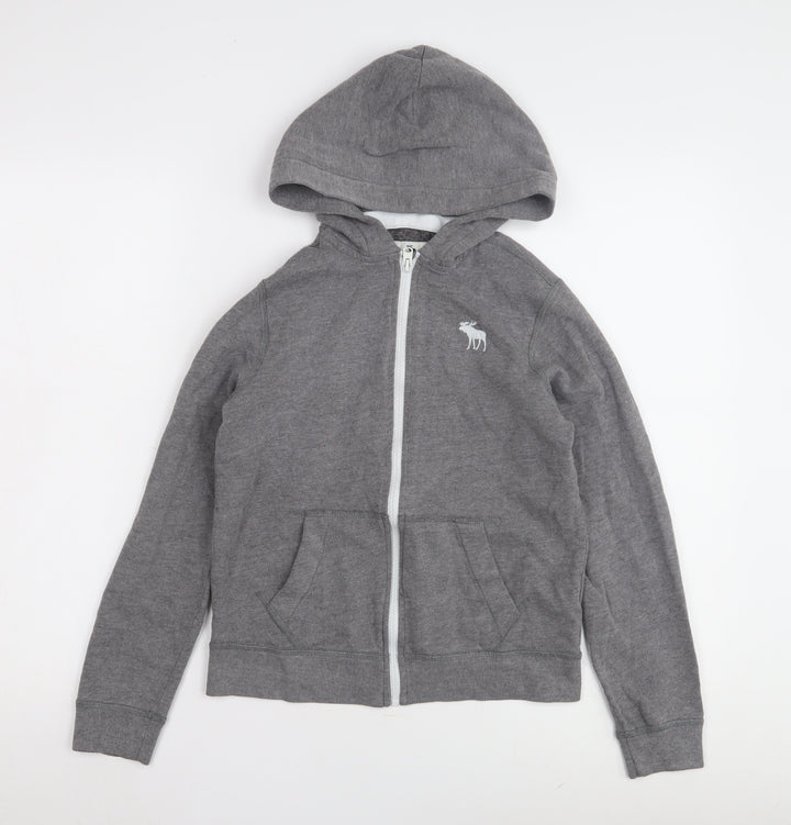 Abercrombie Kids Boys Grey Full Zip Hoodie, Size 11-12