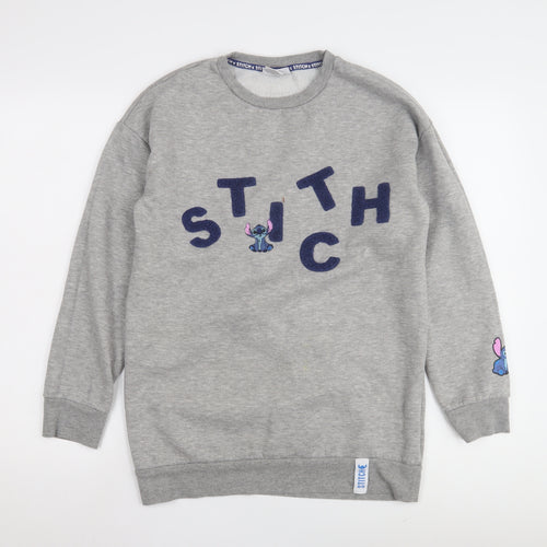 Disney Women's Grey Stitch Sweatshirt, Size S, Casual