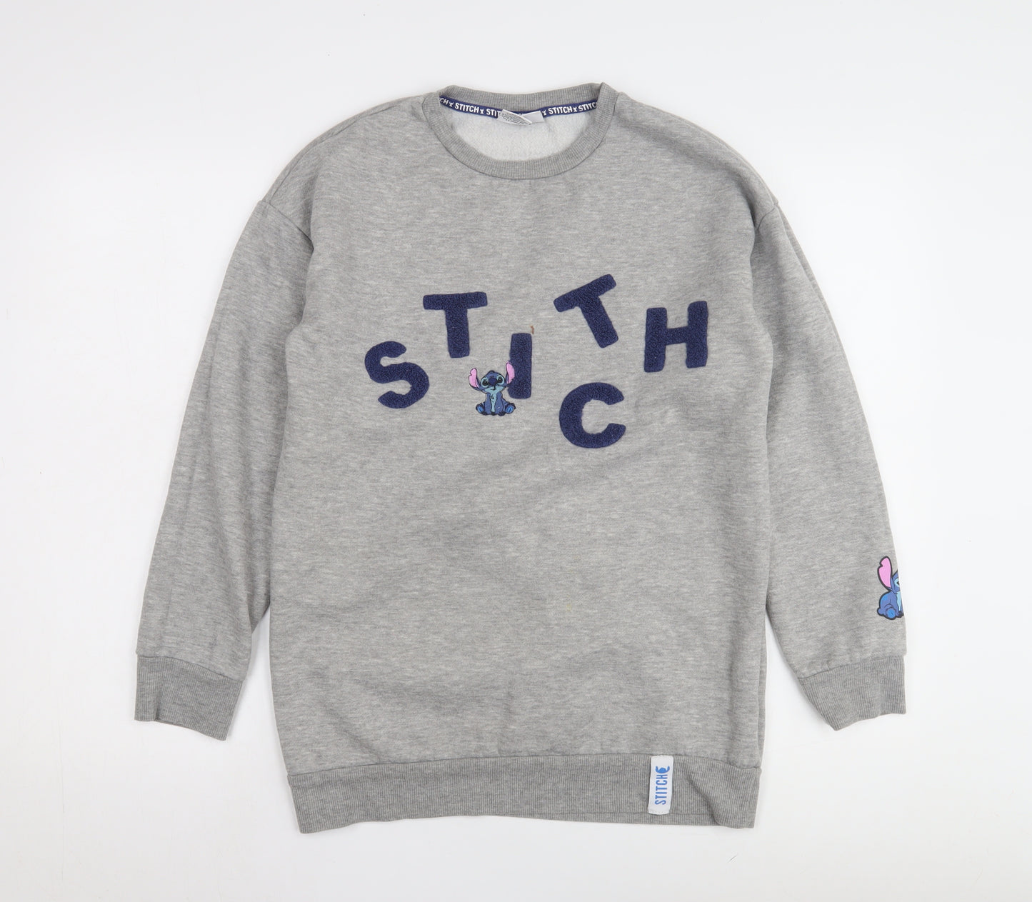 Disney Women's Grey Stitch Sweatshirt, Size S, Casual