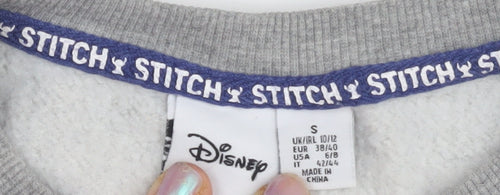 Disney Women's Grey Stitch Sweatshirt, Size S, Casual