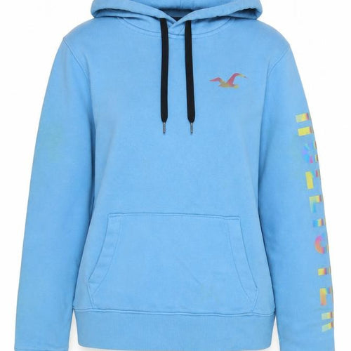 Hollister Blue Unisex Pullover Hoodie M - Casual & Trendy