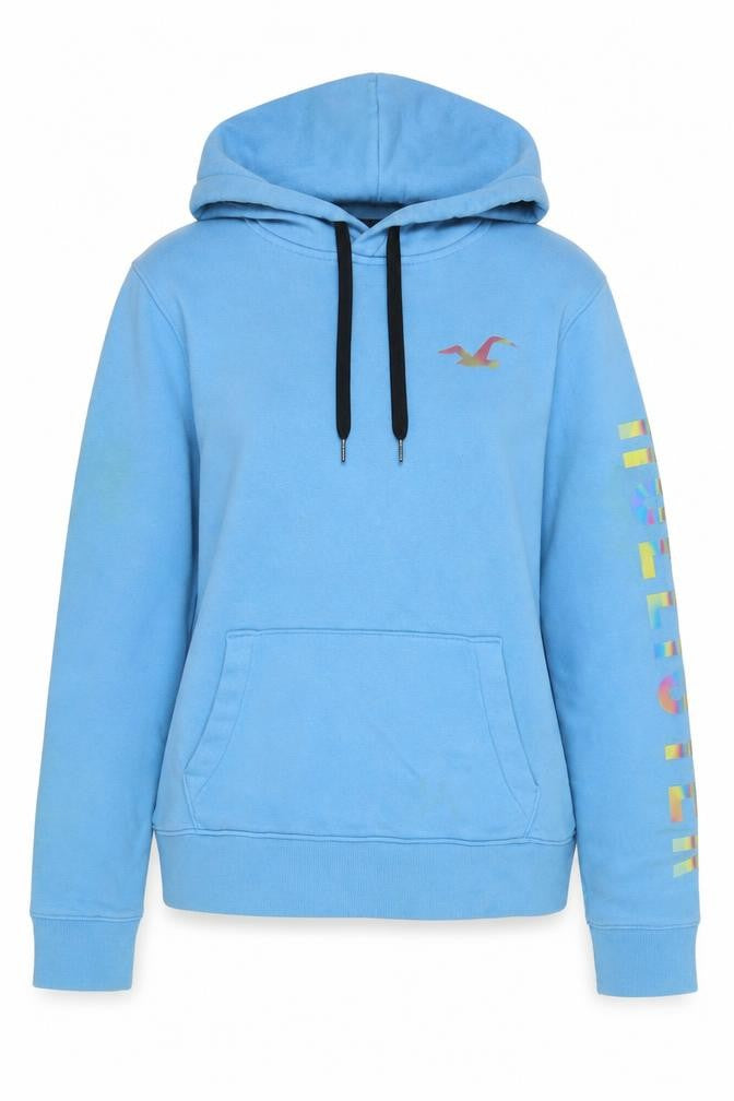 Hollister Blue Unisex Pullover Hoodie M - Casual & Trendy