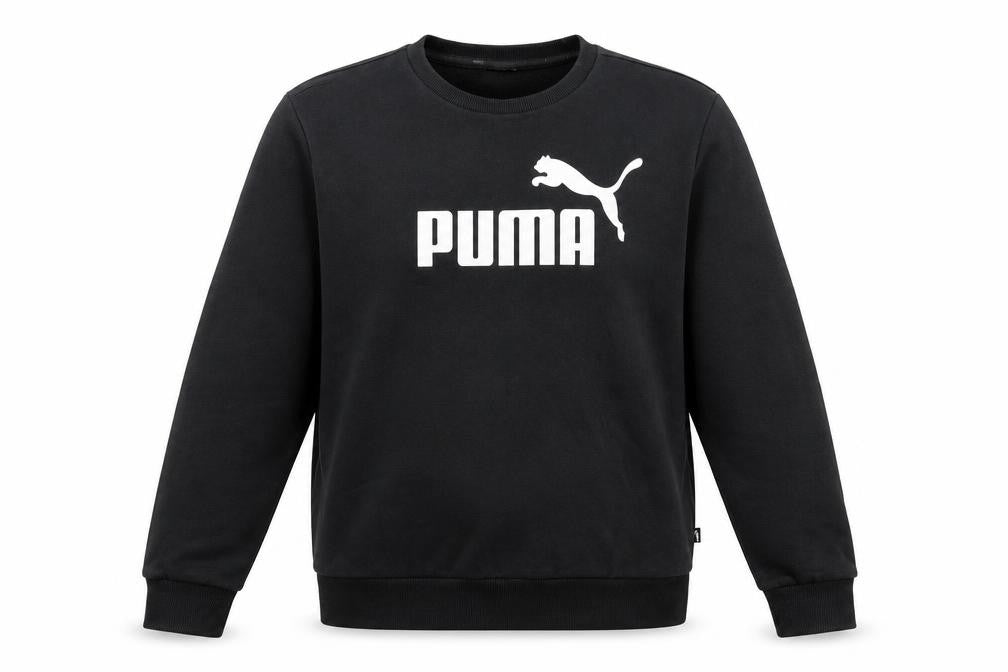 Front view of Puma Men's Black Crew Neck Sweatshirt, size M