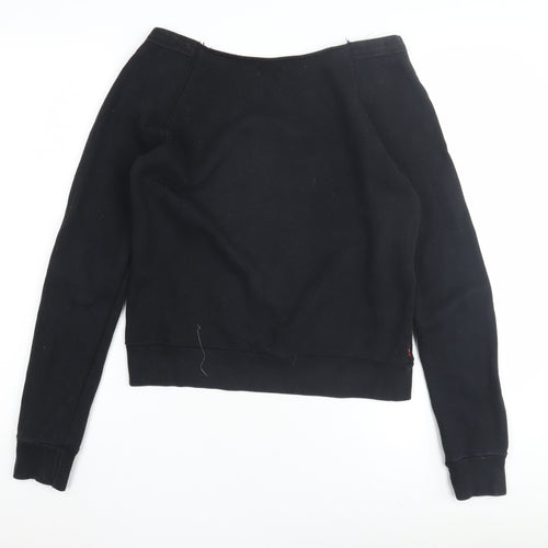Levi's Women Black S Sweatshirt Boat Neck