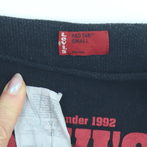 Levi's Women Black S Sweatshirt Boat Neck