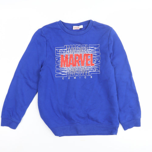 Marvel Boys Blue Sweatshirt, Graphic Print, Size M