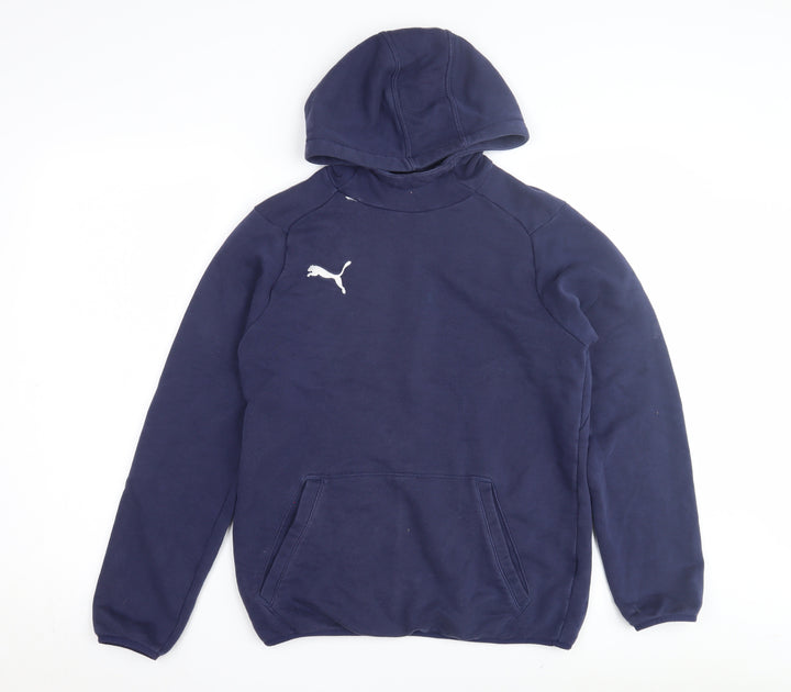 Puma Boys Blue Pullover Hoodie, Size 14-16, Logo Sportswear