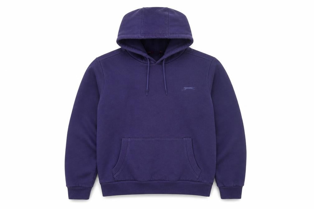 Front view of Slazenger Men's Purple Hoodie S Pullover with Logo