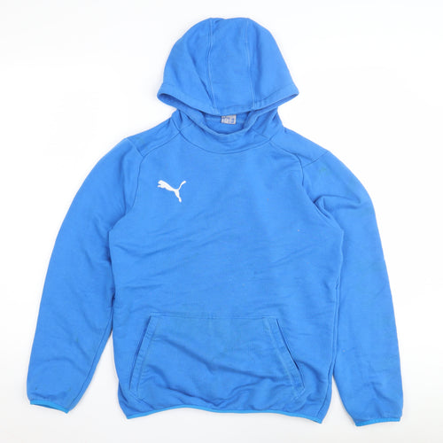 Puma Boys Blue Hoodie, Size L, Pullover Style, Logo Accent