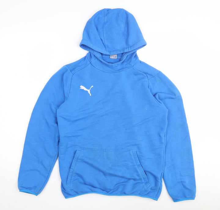 Puma Boys Blue Hoodie, Size L, Pullover Style, Logo Accent