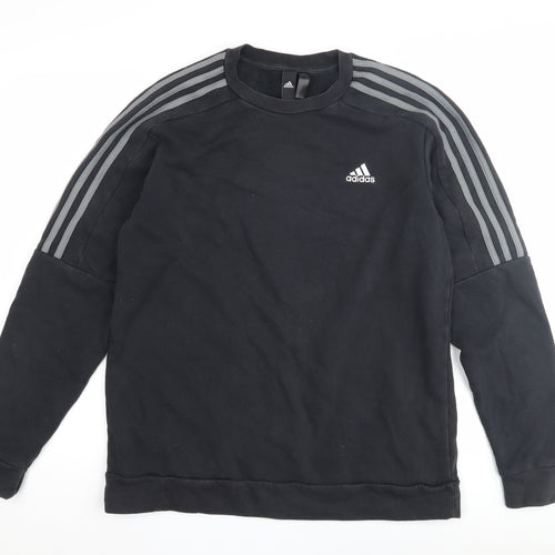 Adidas Men's Black Pullover Sweatshirt, Logo, Size M