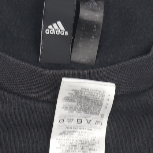 Adidas Men's Black Pullover Sweatshirt, Logo, Size M
