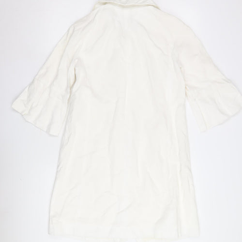 Oasis Women's White Mid-Length Coat Size 10