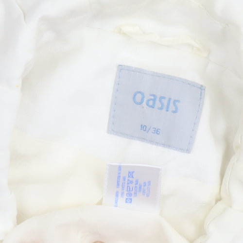 Oasis Women's White Mid-Length Coat Size 10