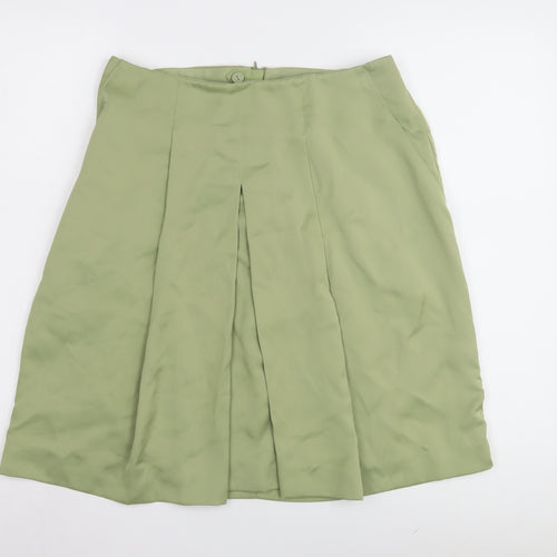 Next Women's Green Pleated Skirt UK Size 12 Casual