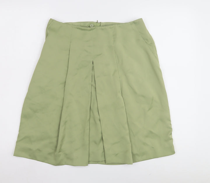 Next Women's Green Pleated Skirt UK Size 12 Casual