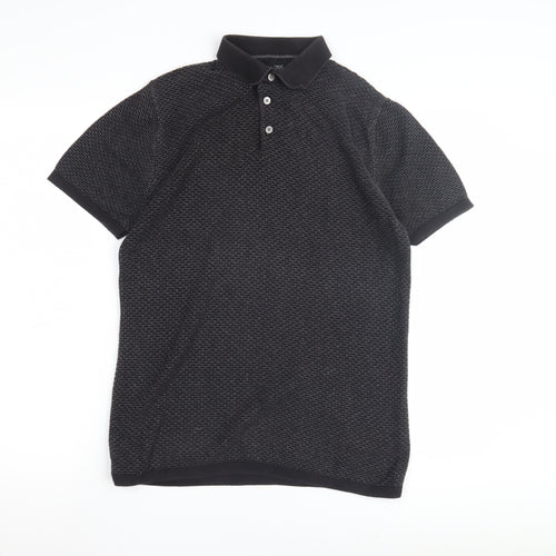 Next Men's Black Short Sleeve Polo Shirt