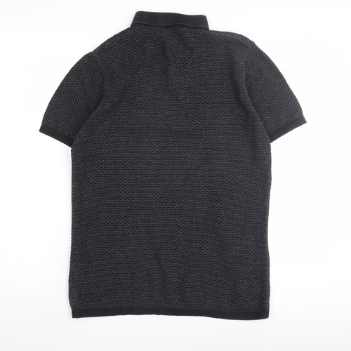 Next Men's Black Short Sleeve Polo Shirt