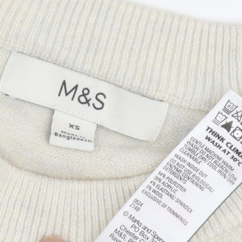 Marks and Spencer Women's Beige XS Striped Jumper