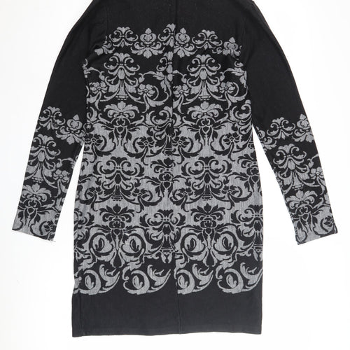 Next Women's Black Geometric Shift Dress Size 12