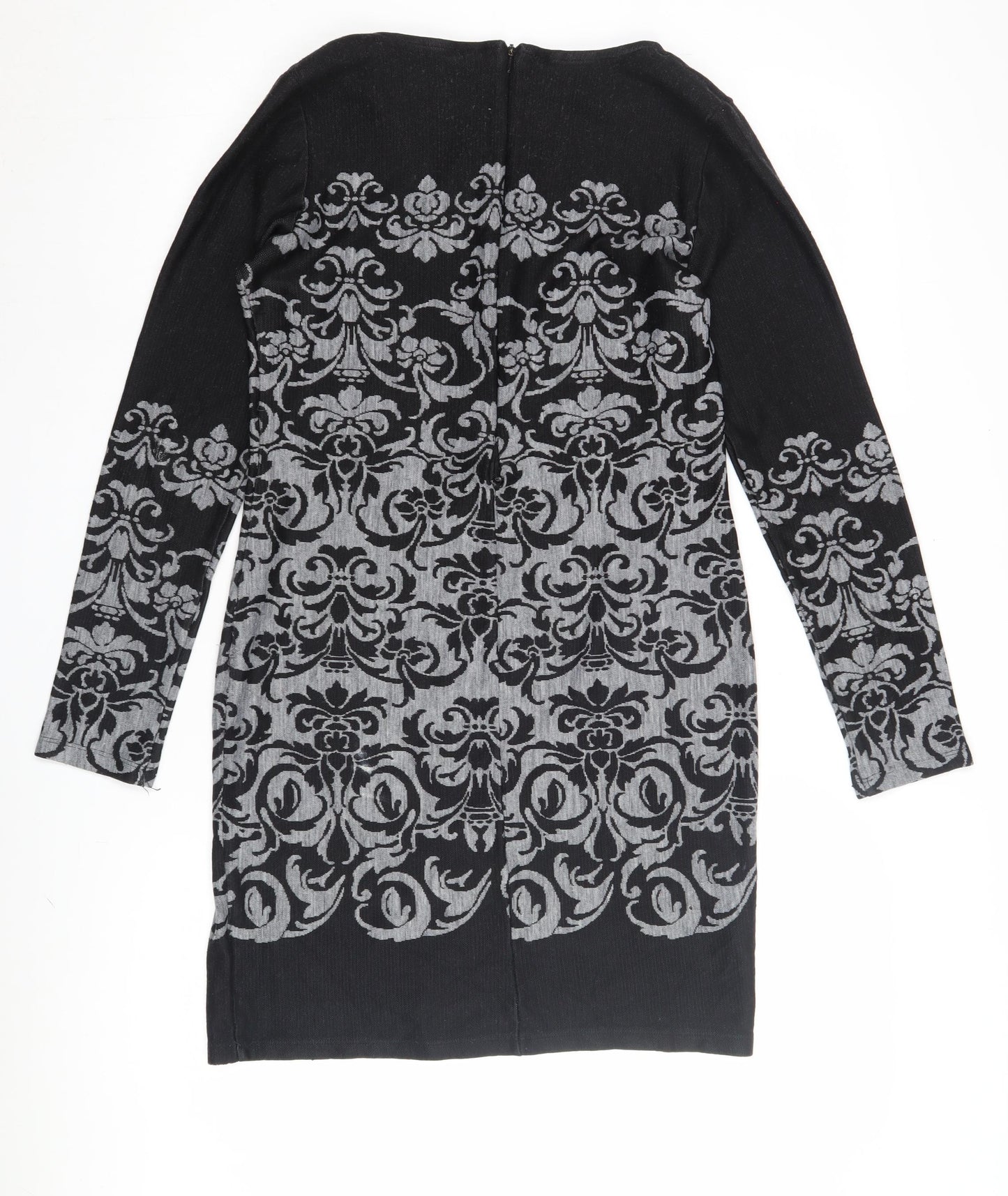 Next Women's Black Geometric Shift Dress Size 12