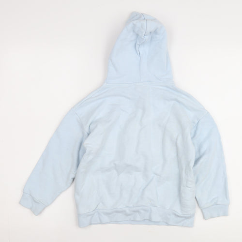 Zara Girls Blue Hoodie, Size 8, Graphic Pullover Sweatshirt